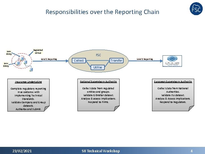 Responsibilities over the Reporting Chain Regulated Group Solo Entity Level 1 Reporting Solo Entity