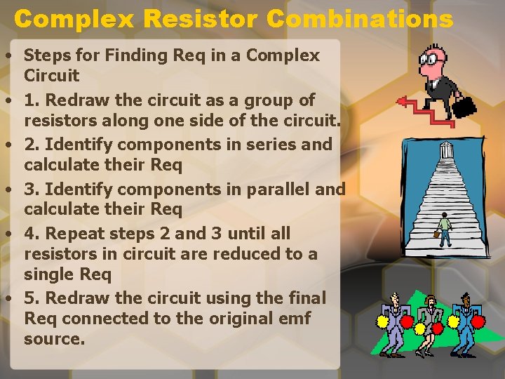 Complex Resistor Combinations • Steps for Finding Req in a Complex Circuit • 1.