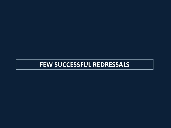 FEW SUCCESSFUL REDRESSALS 