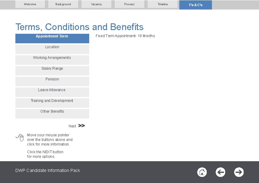 Welcome Background Vacancy Process Terms, Conditions and Benefits Fixed Term Appointment- 18 Months. Appointment