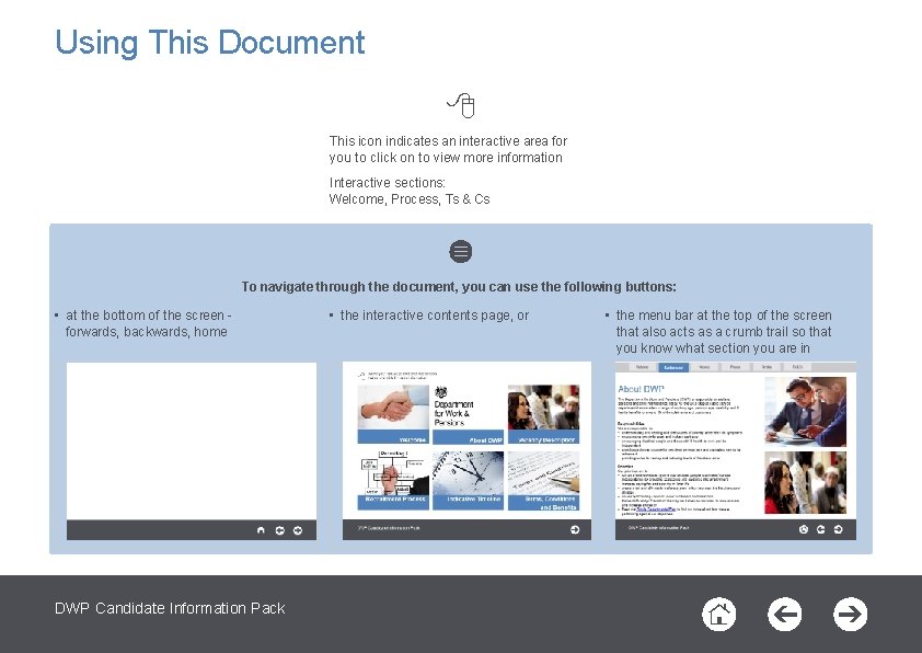 Using This Document This icon indicates an interactive area for you to click on Using This Document This icon indicates an interactive area for you to click on