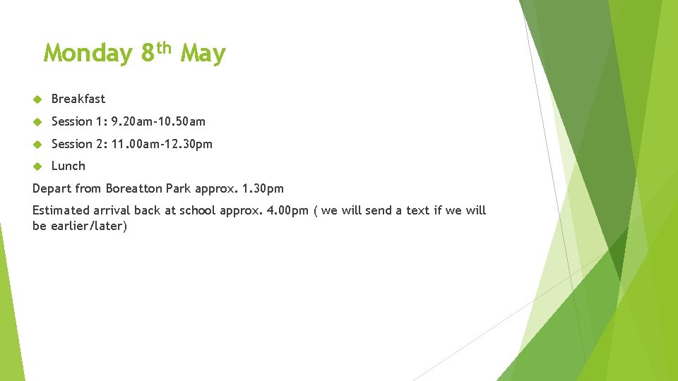Monday 8 th May Breakfast Session 1: 9. 20 am-10. 50 am Session 2:
