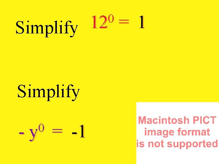 Simplify 0 - y = -1 0 12 = 1 