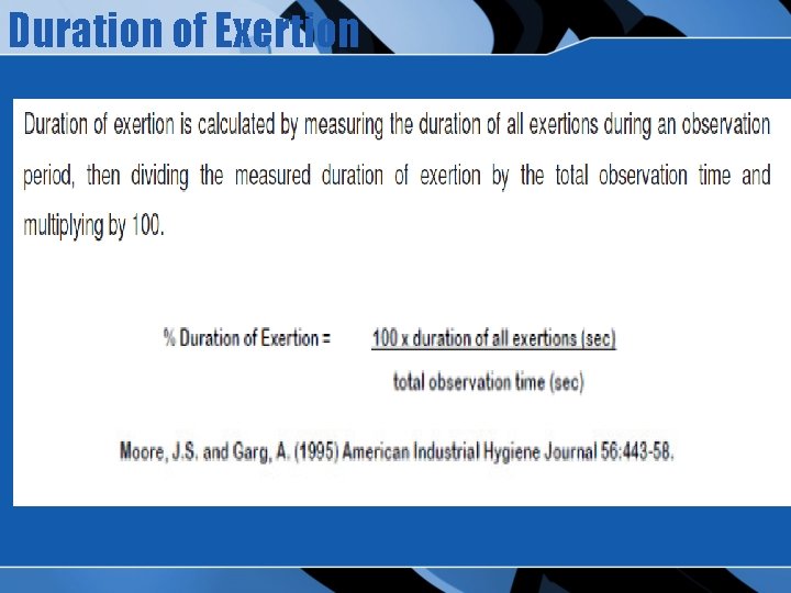 Duration of Exertion 