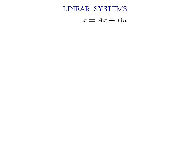 LINEAR SYSTEMS 