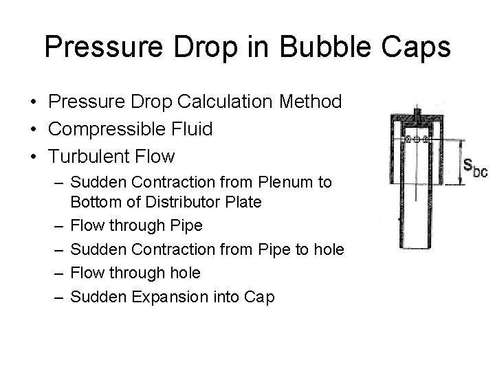 Pressure Drop in Bubble Caps • Pressure Drop Calculation Method • Compressible Fluid •