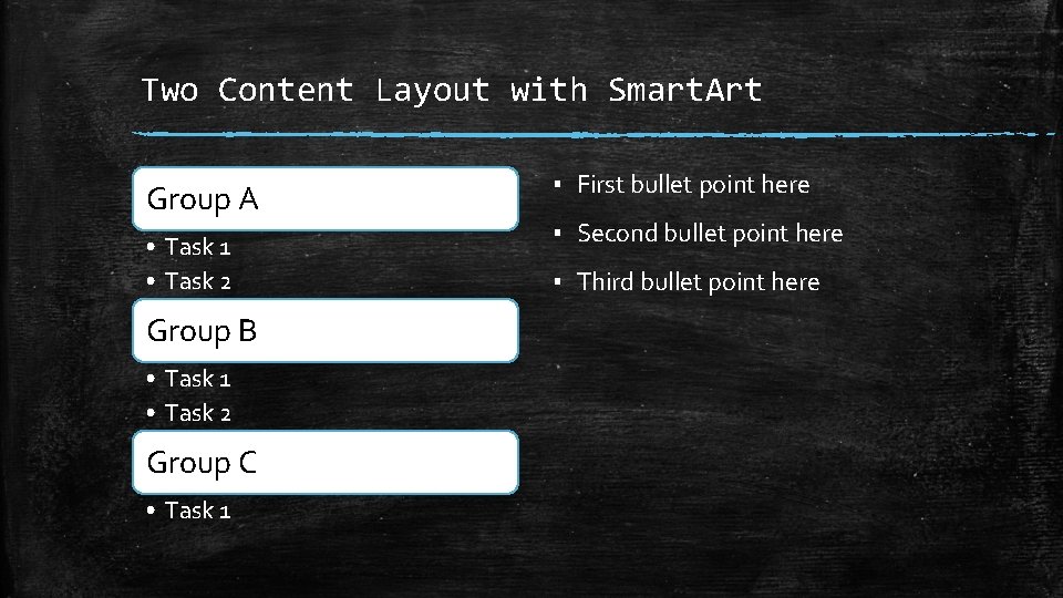 Two Content Layout with Smart. Art Group A • Task 1 • Task 2