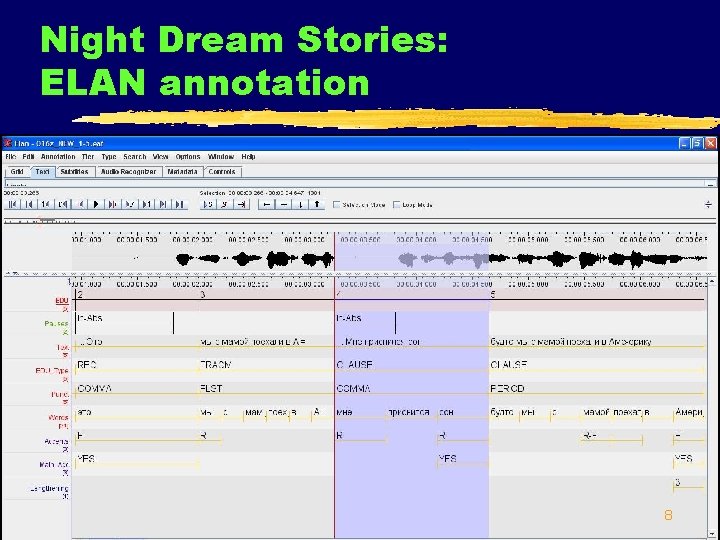 Night Dream Stories: ELAN annotation 8 