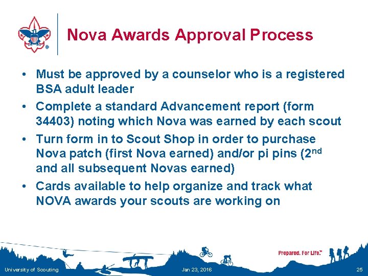 Nova Awards Approval Process • Must be approved by a counselor who is a