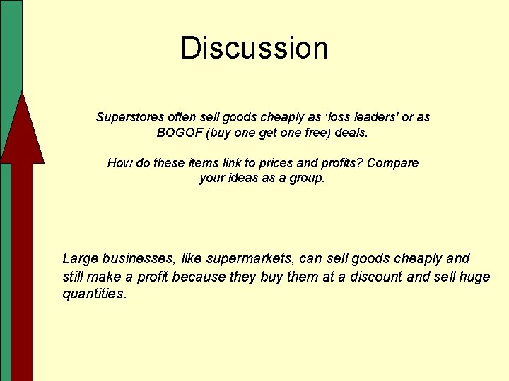 Discussion Superstores often sell goods cheaply as ‘loss leaders’ or as BOGOF (buy one