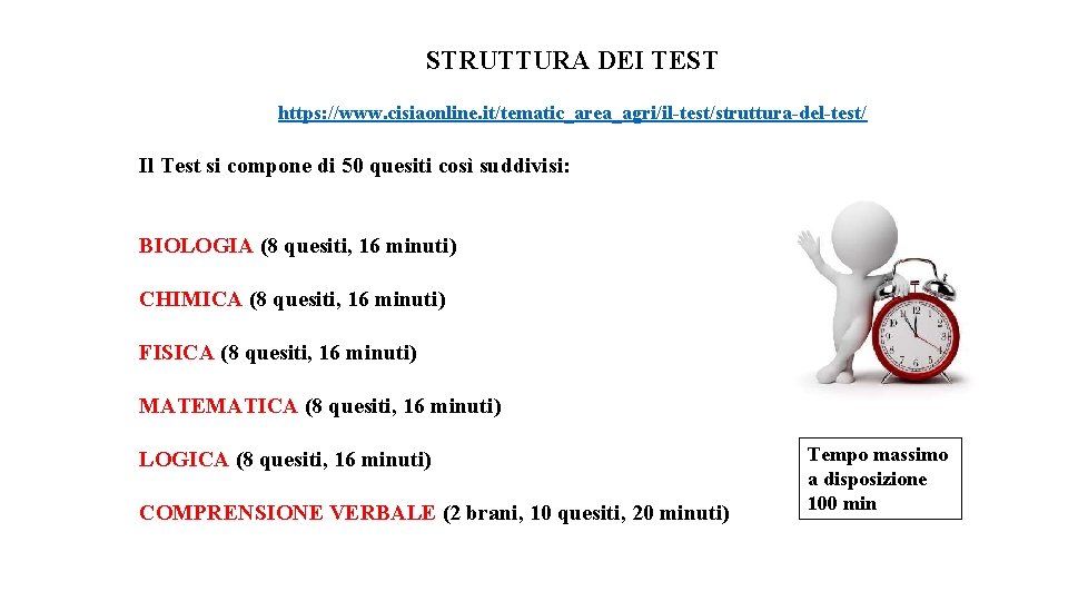 STRUTTURA DEI TEST https: //www. cisiaonline. it/tematic_area_agri/il-test/struttura-del-test/ Il Test si compone di 50 quesiti