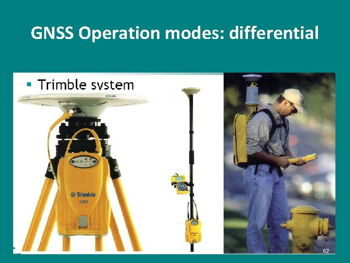 GNSS Operation modes: differential 62 