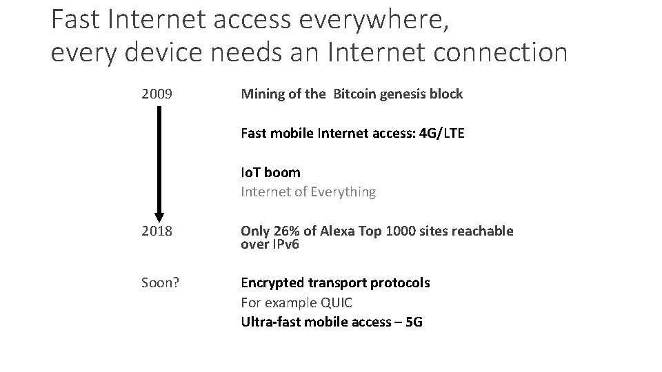 Fast Internet access everywhere, every device needs an Internet connection 2009 Mining of the