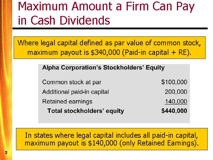 Maximum Amount a Firm Can Pay in Cash Dividends Where legal capital defined as