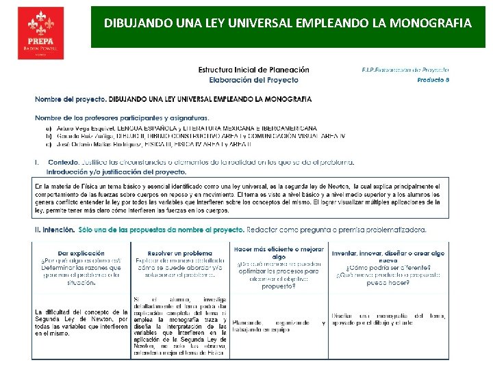 DIBUJANDO UNA LEY UNIVERSAL EMPLEANDO LA MONOGRAFIA 
