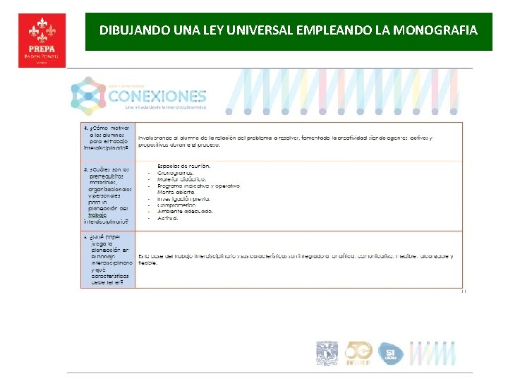 DIBUJANDO UNA LEY UNIVERSAL EMPLEANDO LA MONOGRAFIA 