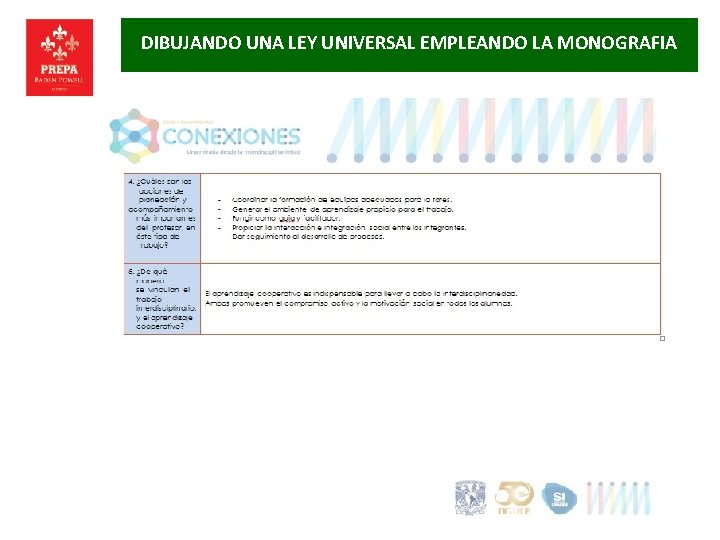 DIBUJANDO UNA LEY UNIVERSAL EMPLEANDO LA MONOGRAFIA 