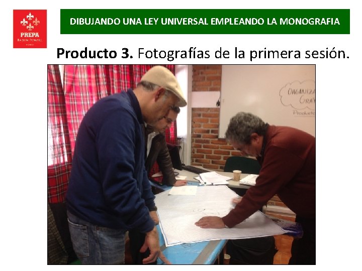 DIBUJANDO UNA LEY UNIVERSAL EMPLEANDO LA MONOGRAFIA Producto 3. Fotografías de la primera sesión.