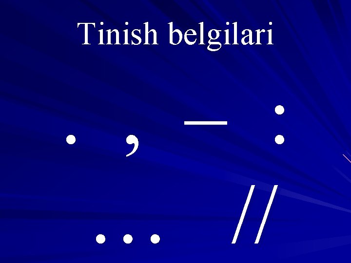 Tinish belgilari . , – : … // 