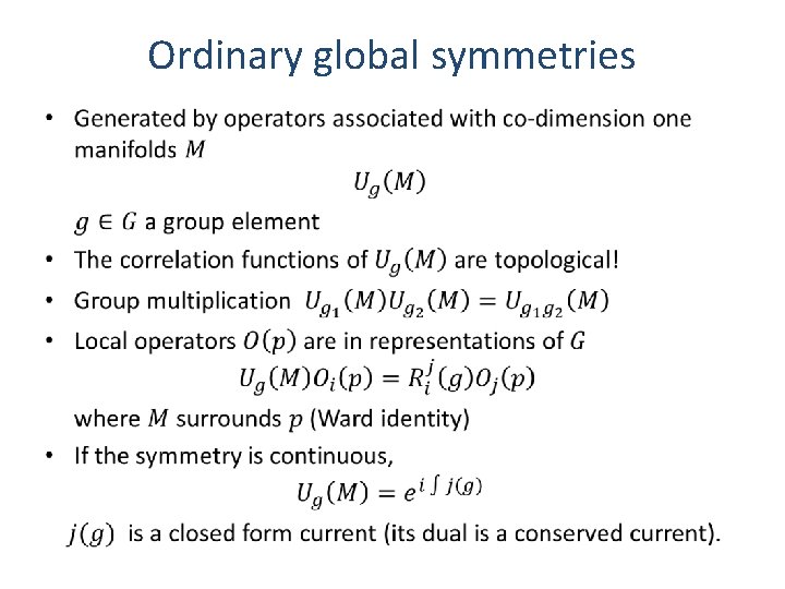 Ordinary global symmetries • 