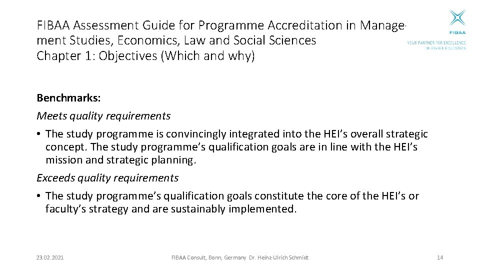 FIBAA Assessment Guide for Programme Accreditation in Management Studies, Economics, Law and Social Sciences