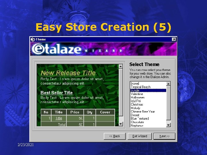 Easy Store Creation (5) 2/23/2021 