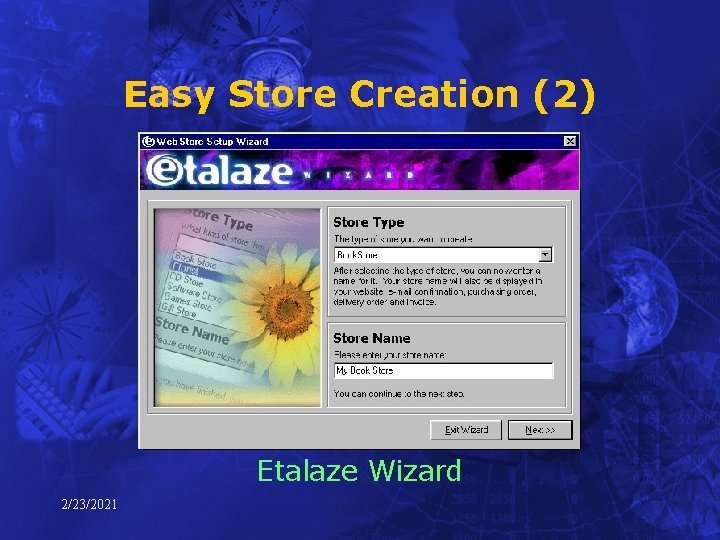 Easy Store Creation (2) Etalaze Wizard 2/23/2021 
