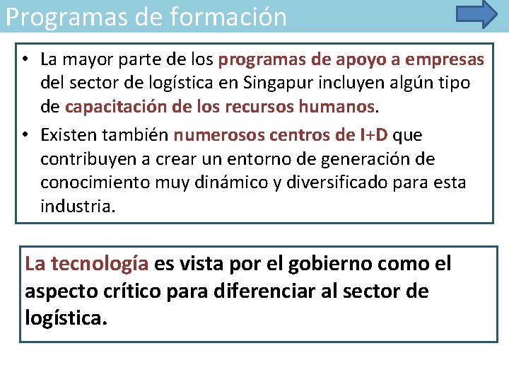 Programas de formación • La mayor parte de los programas de apoyo a empresas