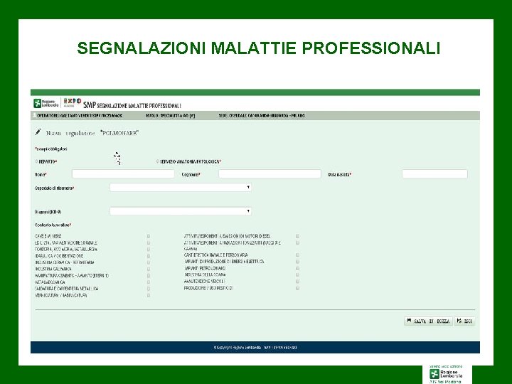SEGNALAZIONI MALATTIE PROFESSIONALI 