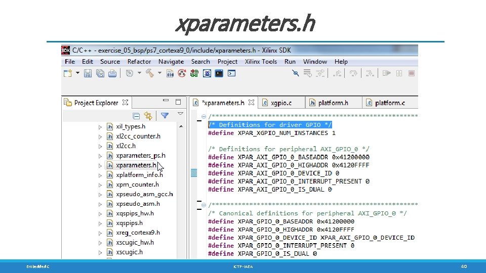 xparameters. h Embedded C ICTP -IAEA 40 