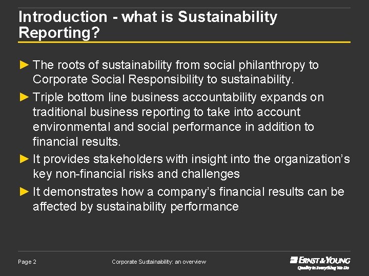 Introduction - what is Sustainability Reporting? ► The roots of sustainability from social philanthropy