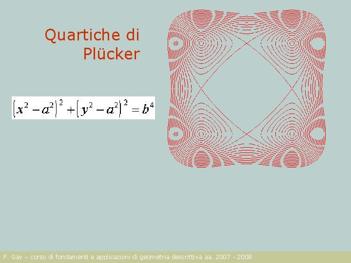 Quartiche di Plücker F. Gay – corso di fondamenti e applicazioni di geometria descrittiva