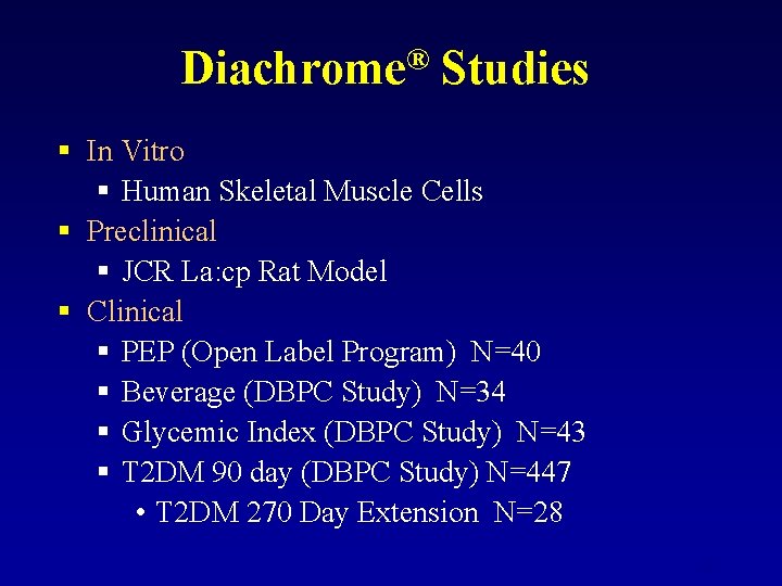 Diachrome® Studies § In Vitro § Human Skeletal Muscle Cells § Preclinical § JCR