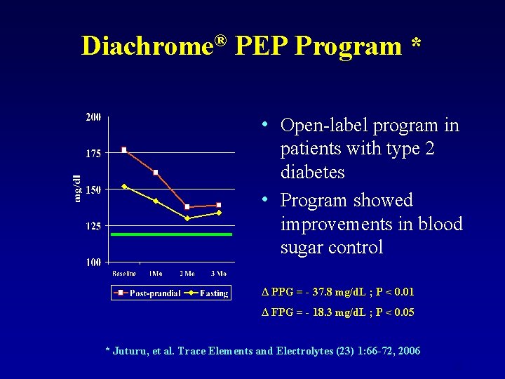 Diachrome® PEP Program * • Open-label program in patients with type 2 diabetes •