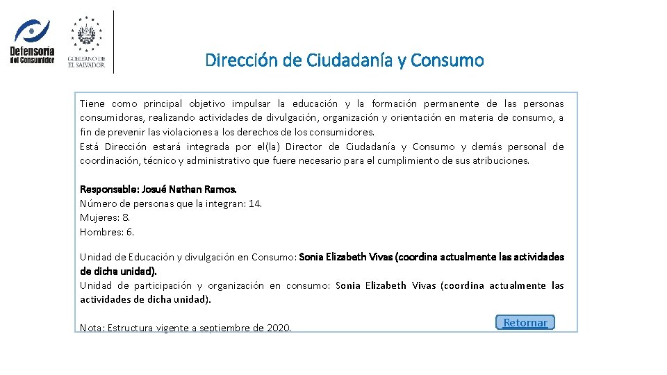 Dirección de Ciudadanía y Consumo Tiene como principal objetivo impulsar la educación y la