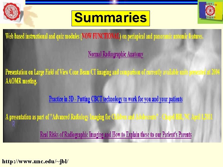 Summaries http: //www. unc. edu/~jbl/ Summaries http: //www. unc. edu/~jbl/