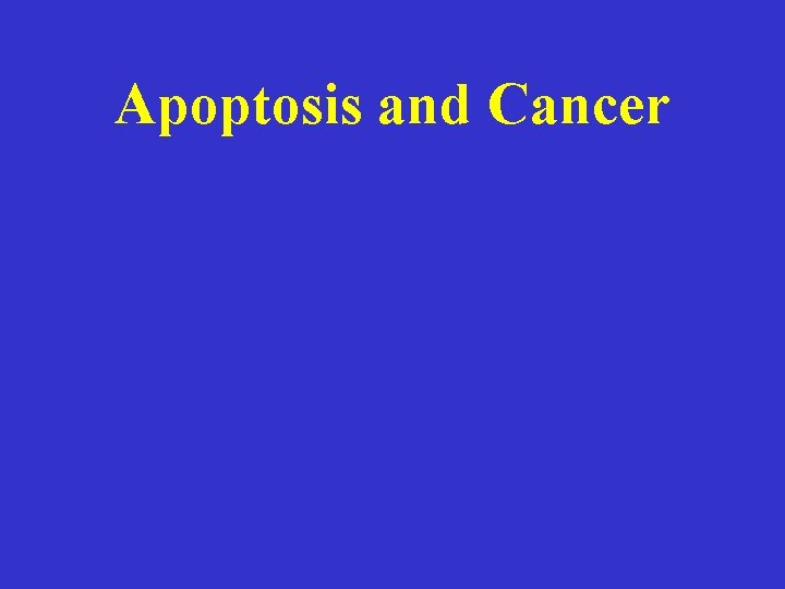Apoptosis and Cancer 
