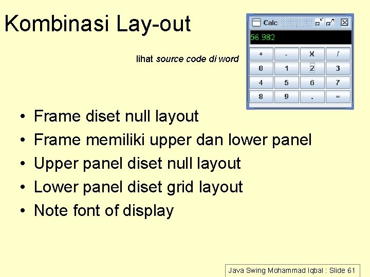 Kombinasi Lay-out lihat source code di word • • • Frame diset null layout