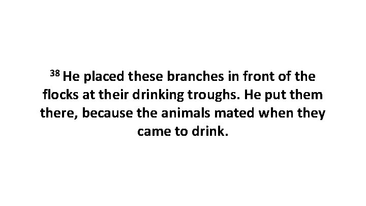 38 He placed these branches in front of the flocks at their drinking troughs.