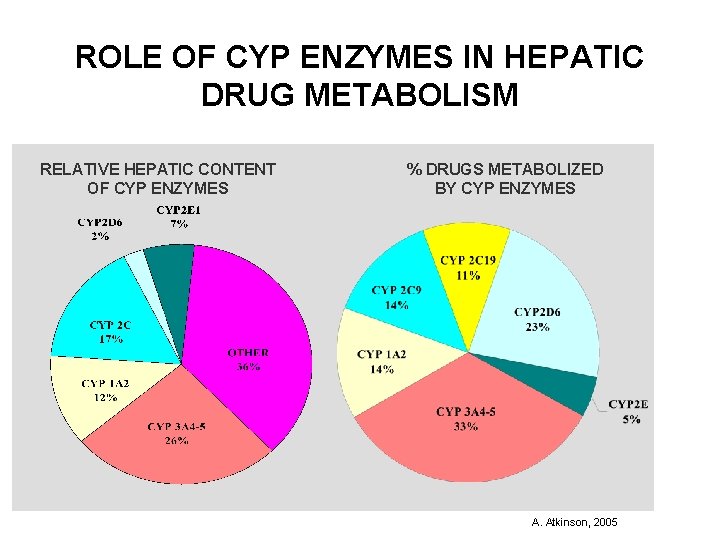 ROLE OF CYP ENZYMES IN HEPATIC DRUG METABOLISM RELATIVE HEPATIC CONTENT OF CYP ENZYMES