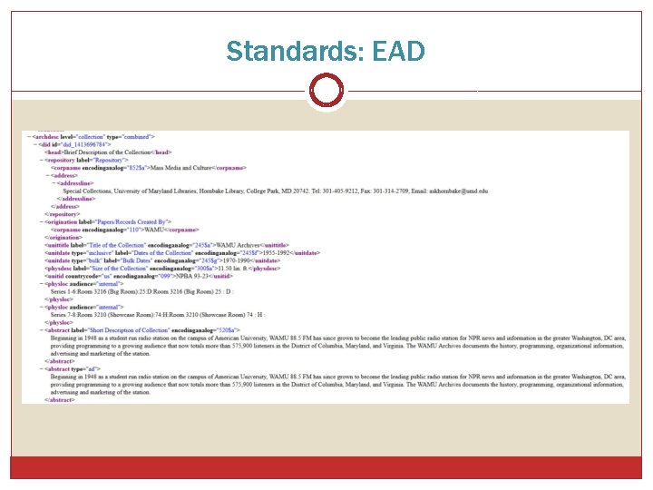 Standards: EAD 