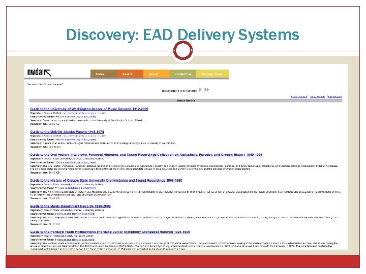 Discovery: EAD Delivery Systems 