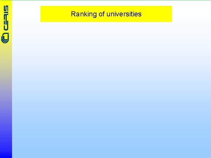 Ranking of universities 