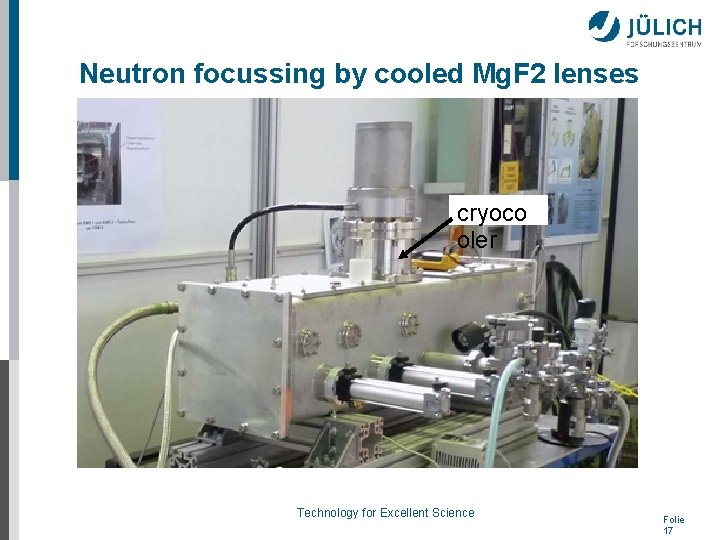 Neutron focussing by cooled Mg. F 2 lenses cryoco oler 28/09/12 Technology for Excellent