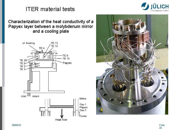 ITER material tests Characterization of the heat conductivity of a Papyex layer between a