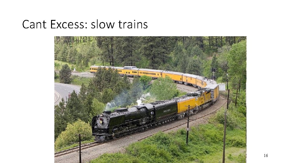 Cant Excess: slow trains 16 