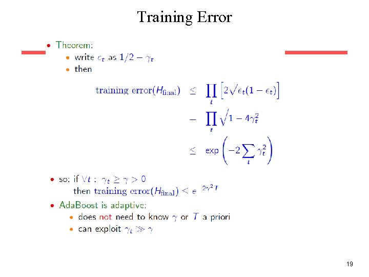 Training Error 19 