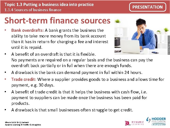 Topic 1. 3 Putting a business idea into practice 1. 3. 4 Sources of