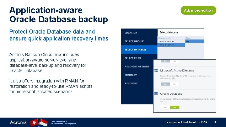 Application-aware Oracle Database backup Advanced edition Protect Oracle Database data and ensure quick application
