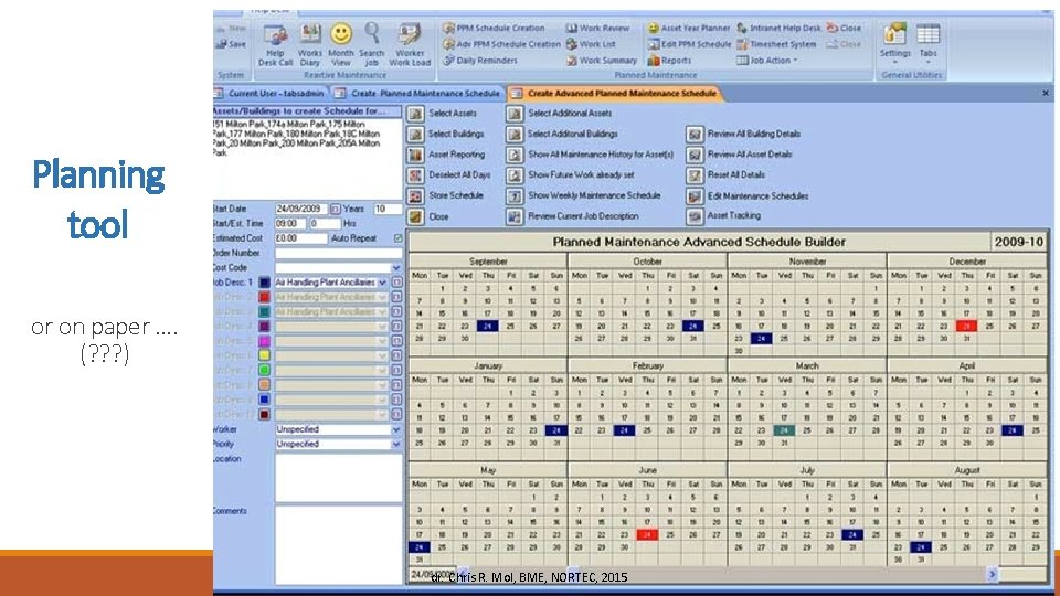 Planning tool or on paper …. (? ? ? ) dr. Chris R. Mol,